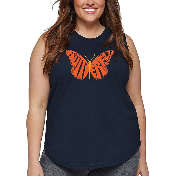 

Футболка Butterfly для женщин plus size с принтом La Pop Art, Navy, Синий, Футболка Butterfly для женщин plus size с принтом La Pop Art, Navy