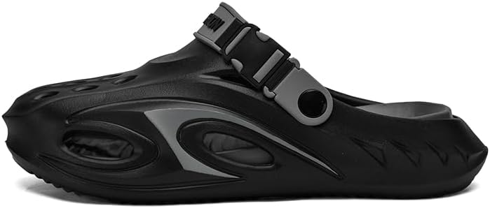 

Мужские легкие дышащие сабо с отверстием, поддержкой свода стопы, для сада, летние пляжные повседневные тапочки Cuzudin, черный
