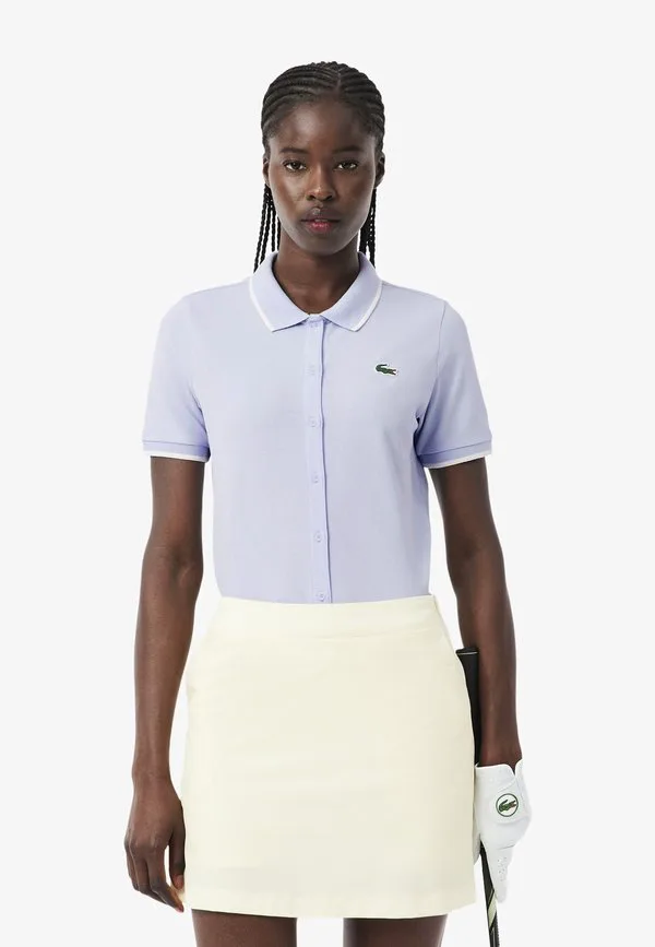 Блузка Lacoste Bleu Clair Jg на пуговицах, пике, однотонная
