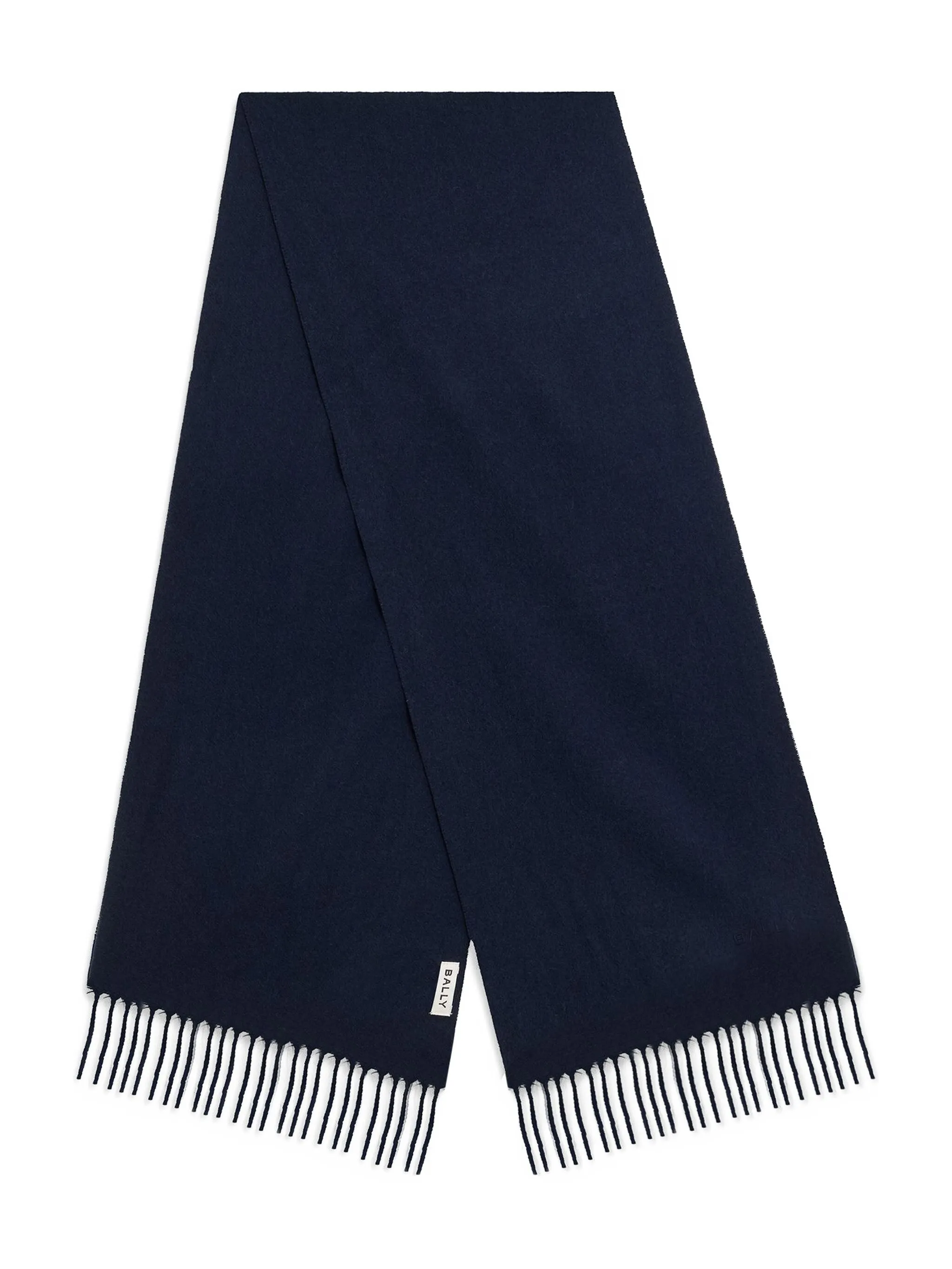 

Шарф с бахромой и вышивкой Bally, синий