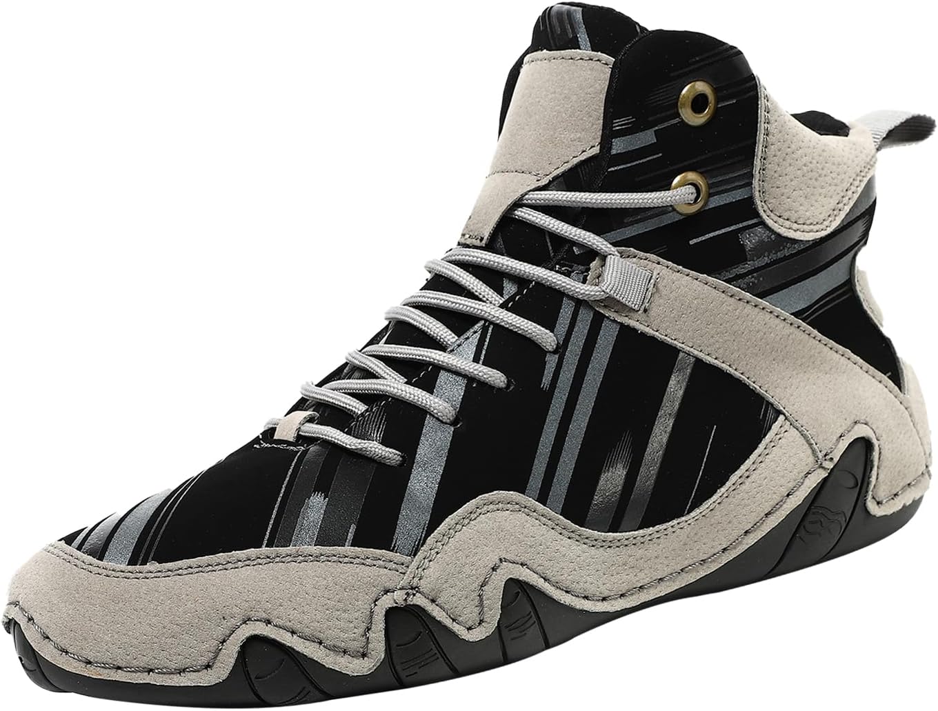 

Мужские высокие походные ботинки HNEOWGN, итальянская ручная работа, легкие, водонепроницаемые, противоскользящие, на шнуровке, обувь для босых ног, серый