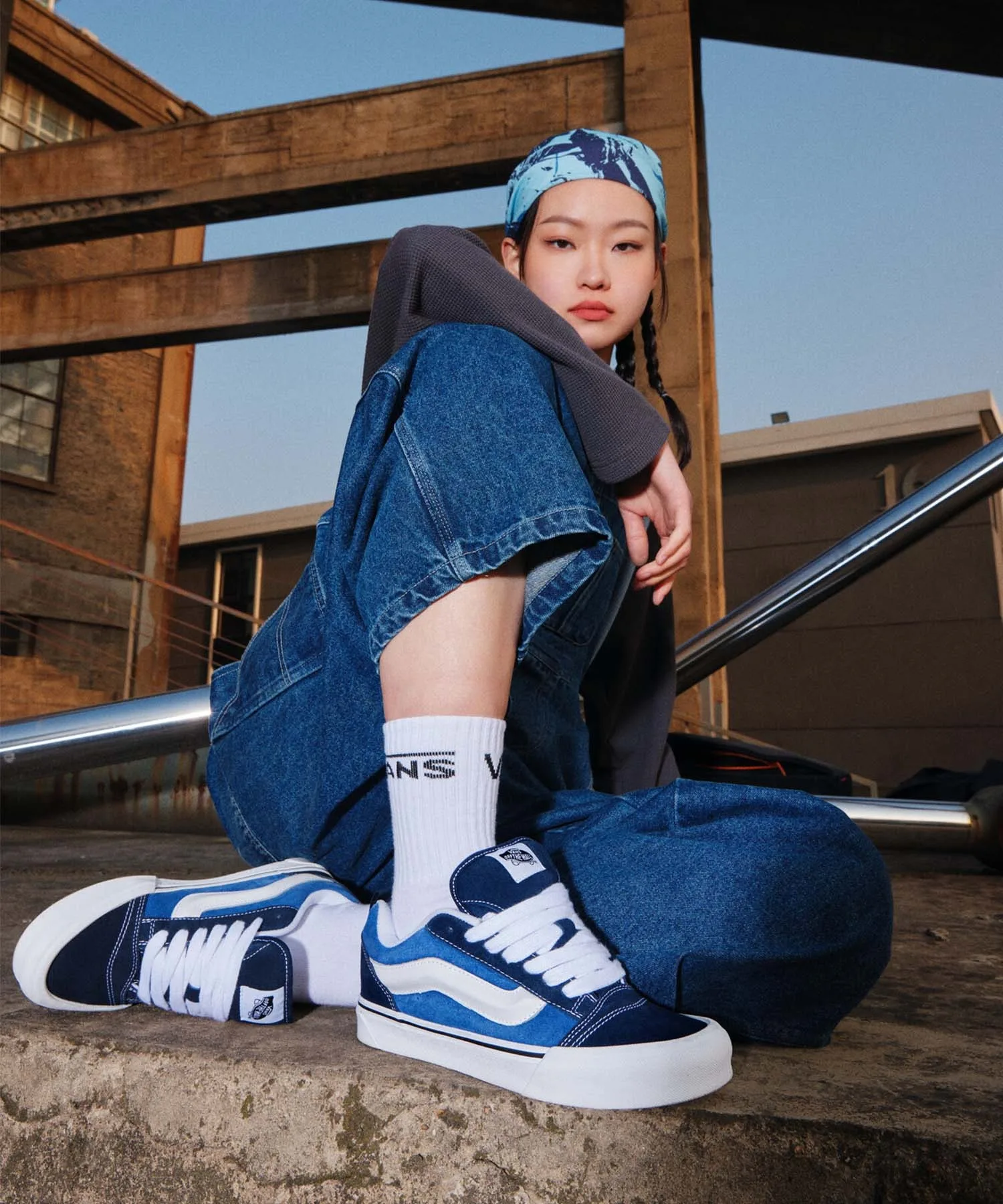 Кроссовки из натуральной кожи VANS New School Navy — фото 2
