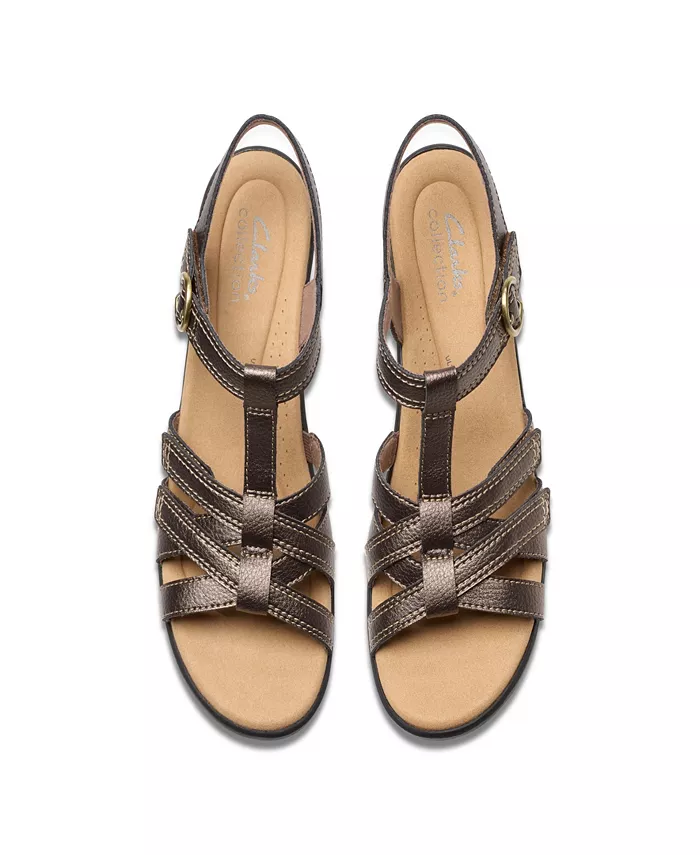Экю "Emily2 Rose" босоножки на устойчивом каблуке из кожи Clarks, коричневый — фото 4