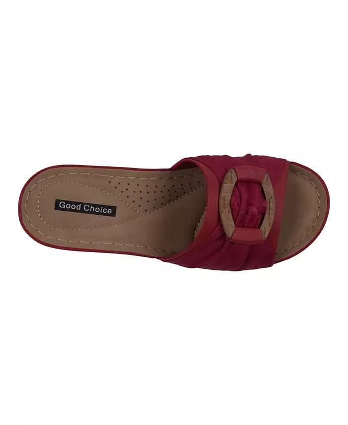 Женские босоножки Ellen Comfort Slip On Wedge GC Shoes, красный — фото 4