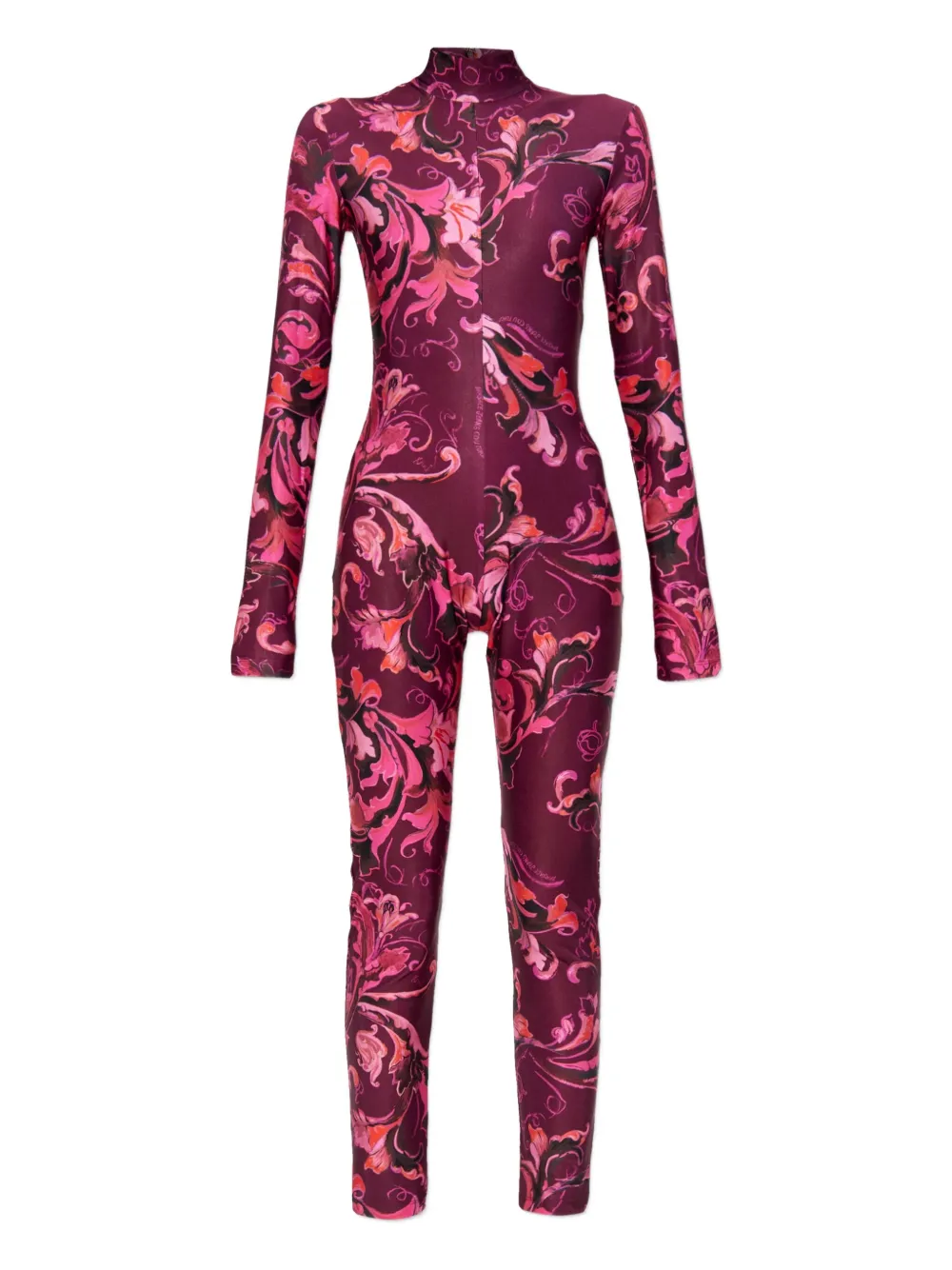 

Комбинезон с воротником-стойкой и цветочным принтом Versace Jeans Couture, розовый