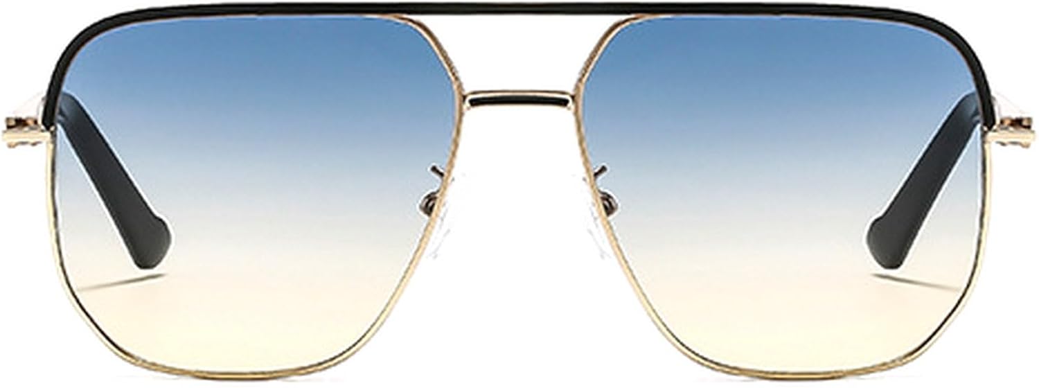 

Солнцезащитные очки-пилот с двойной перемычкой для женщин, защита от УФ-излучения, модные винтажные солнцезащитные очки-пилот для мужчин, квадратные солнцезащитные очки mincl, C1