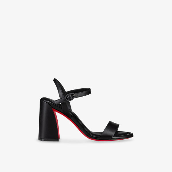 Сандалии Christian Louboutin Miss Jane 85 на кожаной подошве с каблуком, черный