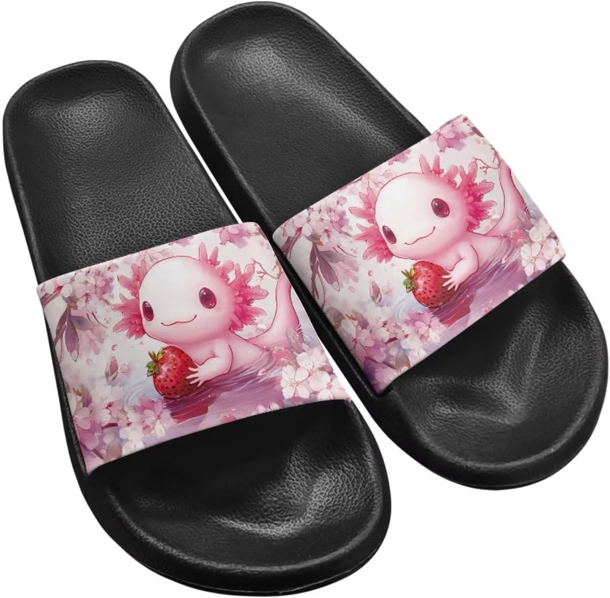 

Шлепанцы для женщин и мужчин, с мягкой подошвой, пляжные, бассейные, для душа, легкие, для дома и улицы Getelinseng, Axolotl Cherry Blossom