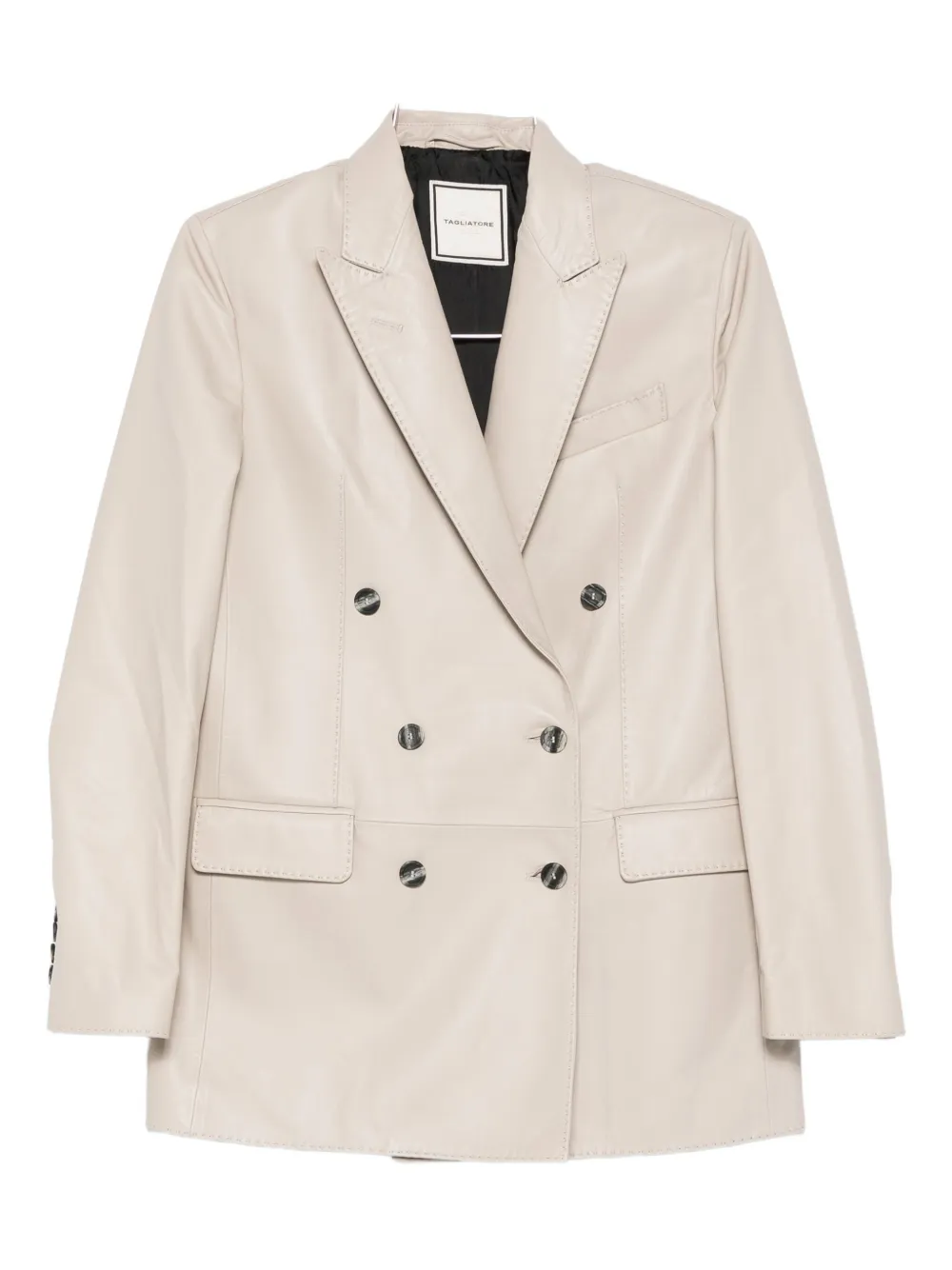 

Двубортная кожаная куртка Tagliatore, нейтральный