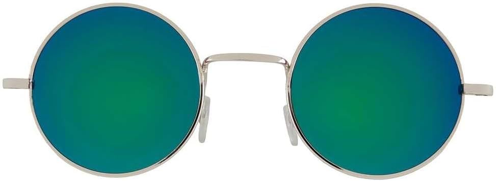 

Круглые солнцезащитные очки OWL в металлической оправе, в стиле хиппи, с защитой от УФ-излучения UV400, поликарбонатные линзы, очки Джона Леннона для мужчин и женщин, Bluegreen Mirror Lens / Silver