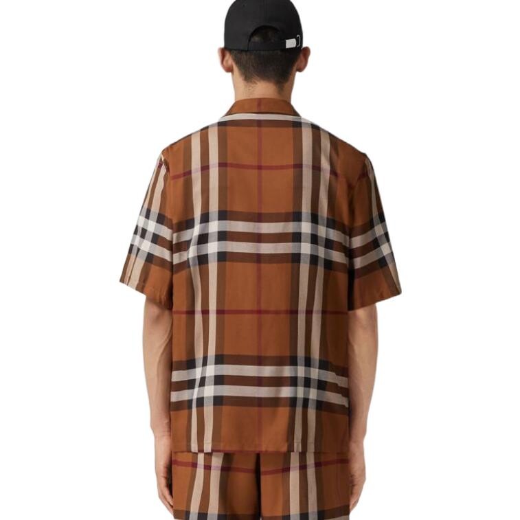 Рубашка мужская Burberry, березовая, темно-коричневый — фото 3
