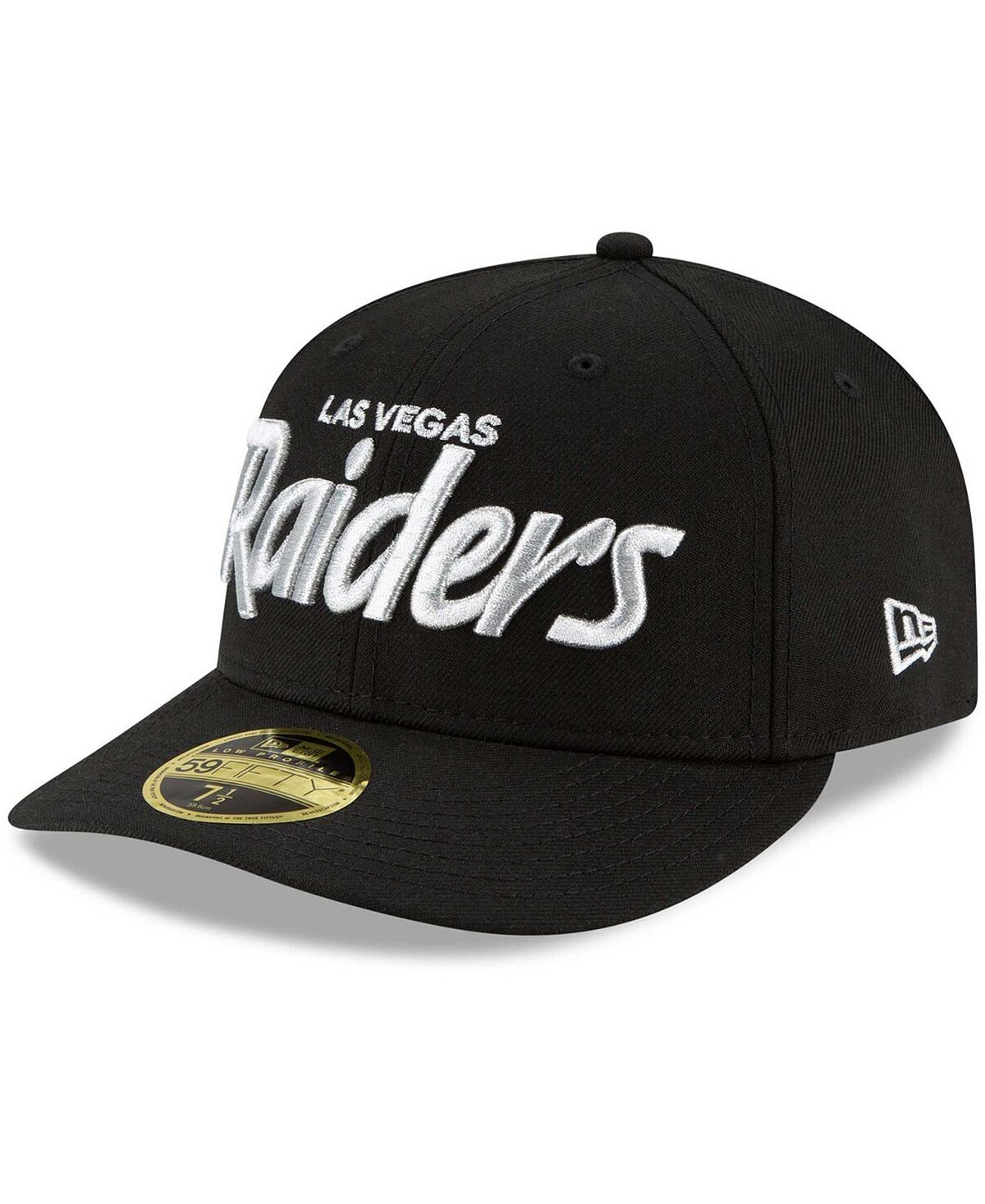 

Мужская черная приталенная шляпа Las Vegas Raiders Omaha Script Low Profile 59Fifty New Era