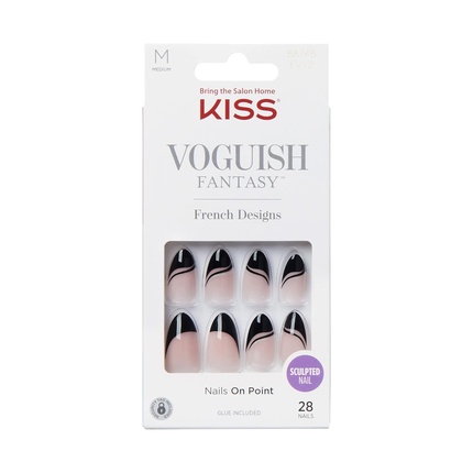 

KISS Voguish Fantasy Press On Nails 'Magnifique' Черный Средний Размер Миндалевидной Формы