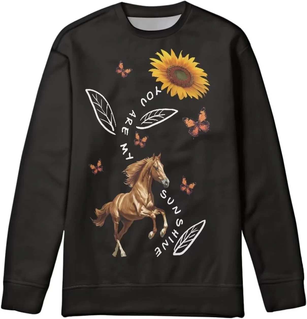 Свитшот для девочек и мальчиков ZPINXIGN Horse Sunflower, 6-14 лет — фото 3