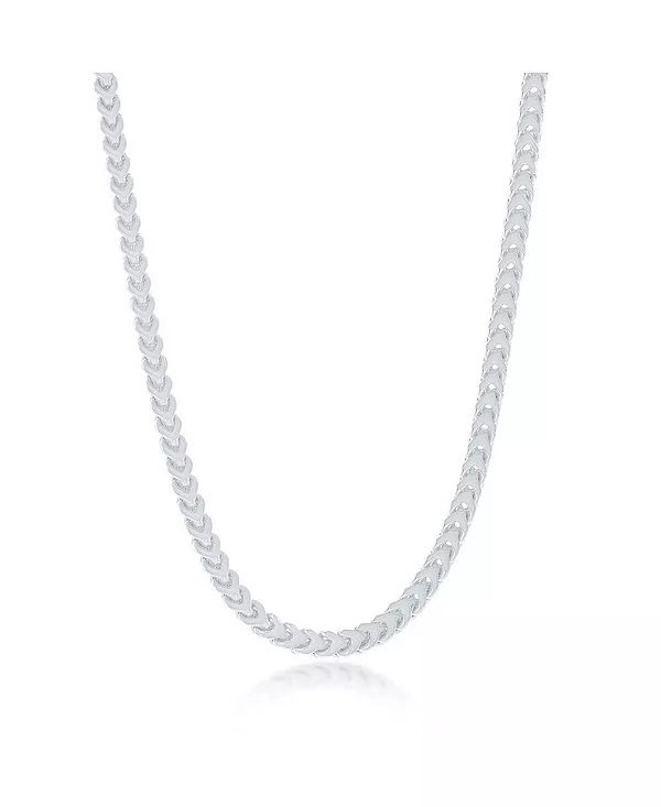 

Ожерелье из стерлингового серебра с бриллиантовой огранкой, цепочка Франко, 3 мм, 18 дюймов Simona, silver