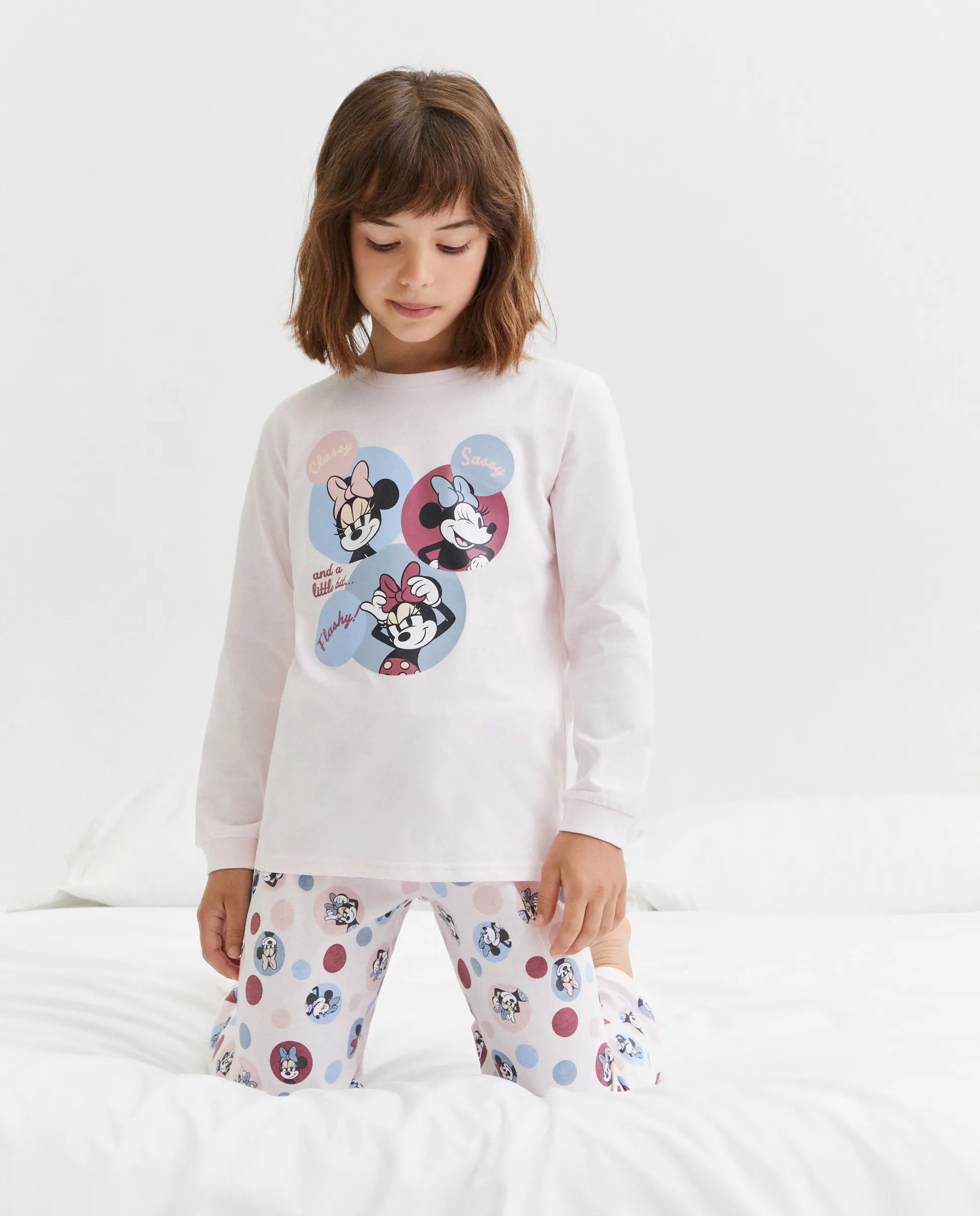 

Длинная пижама с принтом Minnie для девочки Cotton Juice, розовый