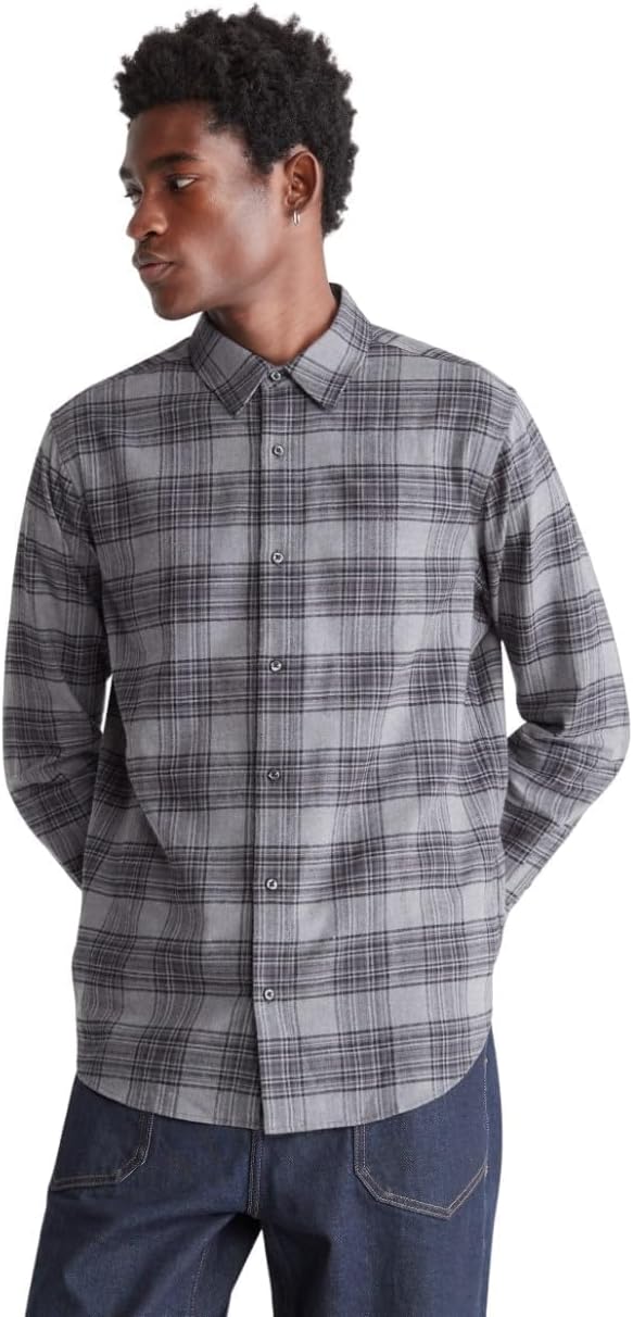 

Мужская фланелевая рубашка с длинным рукавом Calvin Klein на пуговицах, Phantom Grey