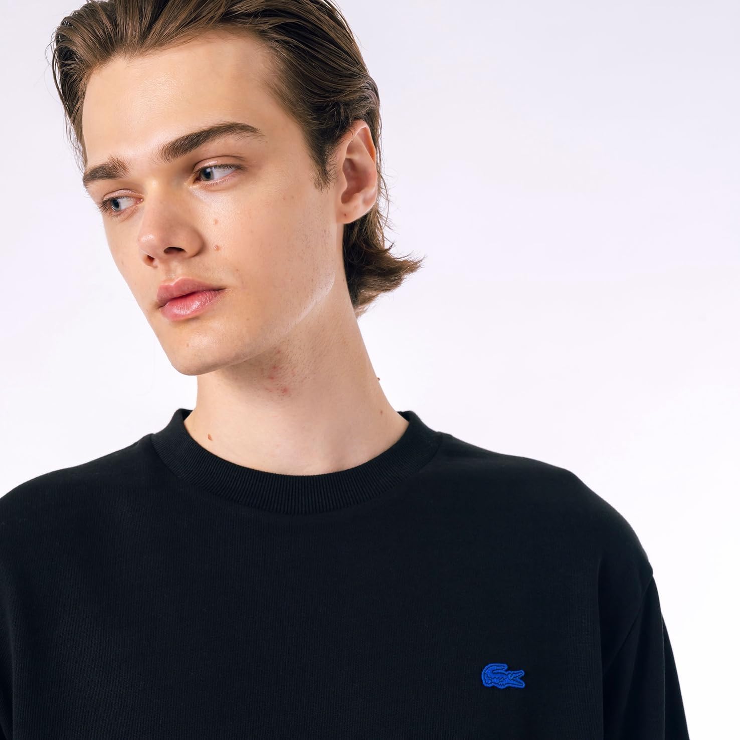 Мужская флисовая футболка Lacoste с официальным принтом на спине TH9389-99, черный — фото 3