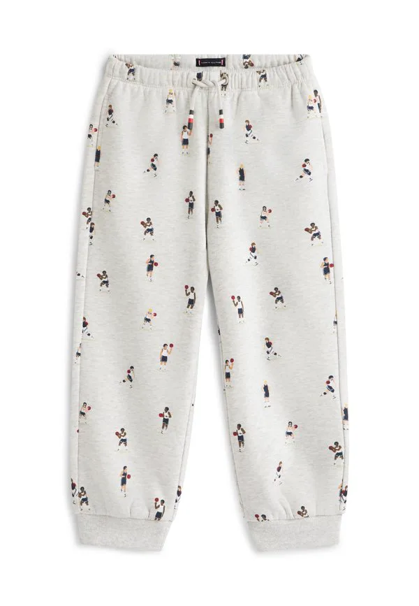 Спортивные брюки-джоггеры с отворотами из махровой ткани с принтом Tommy Hilfiger, Light Grey Heather Aop — фото 4