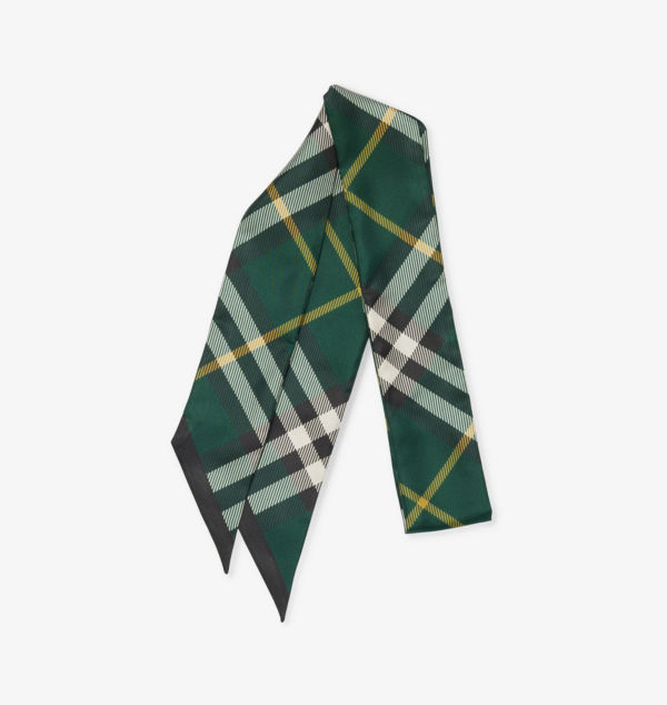 

Шелковый шарф с фирменным принтом Check-Print Burberry, цвет ivy