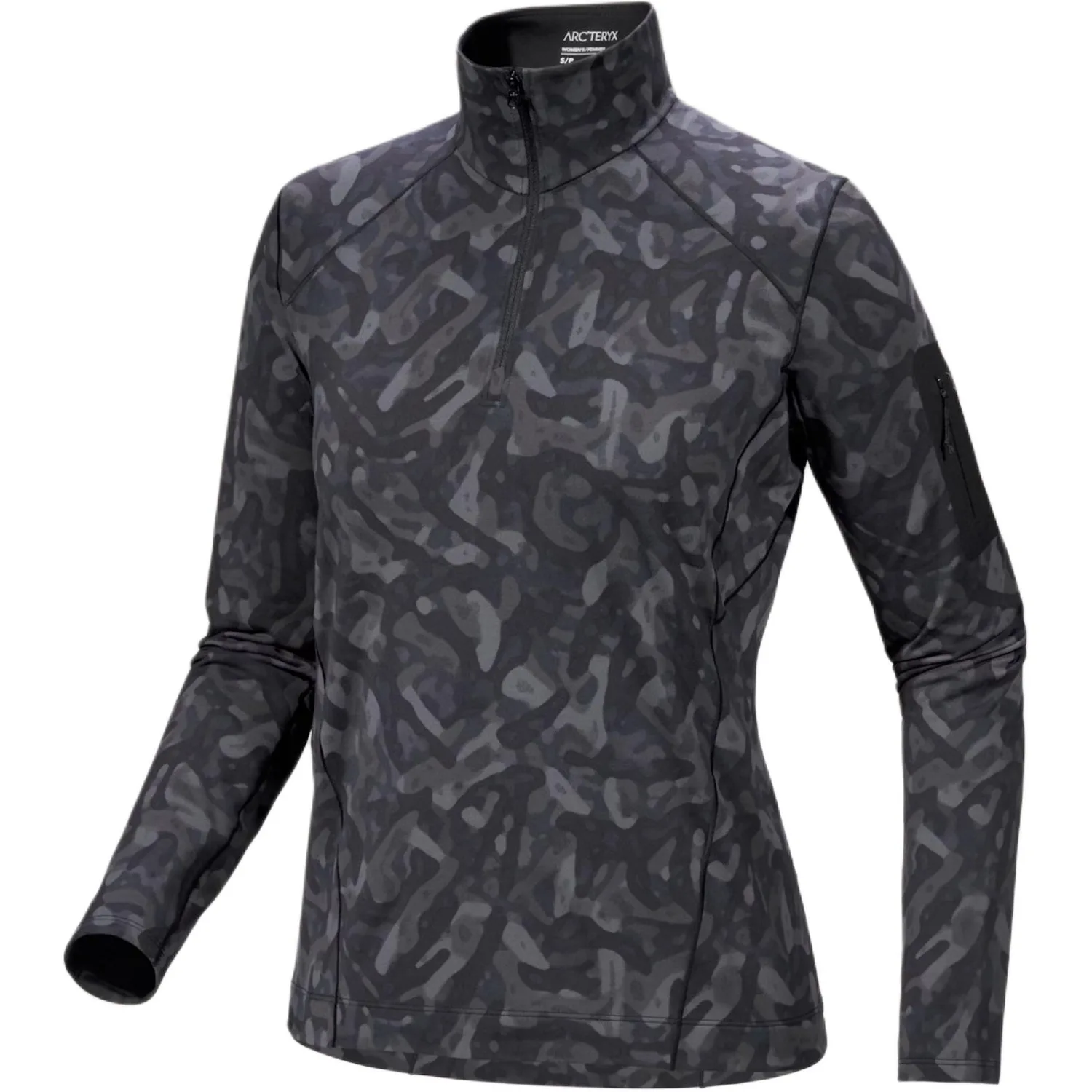 Arcteryx RHO FW24 Zip Neck Print Women's Jacket Women's Black