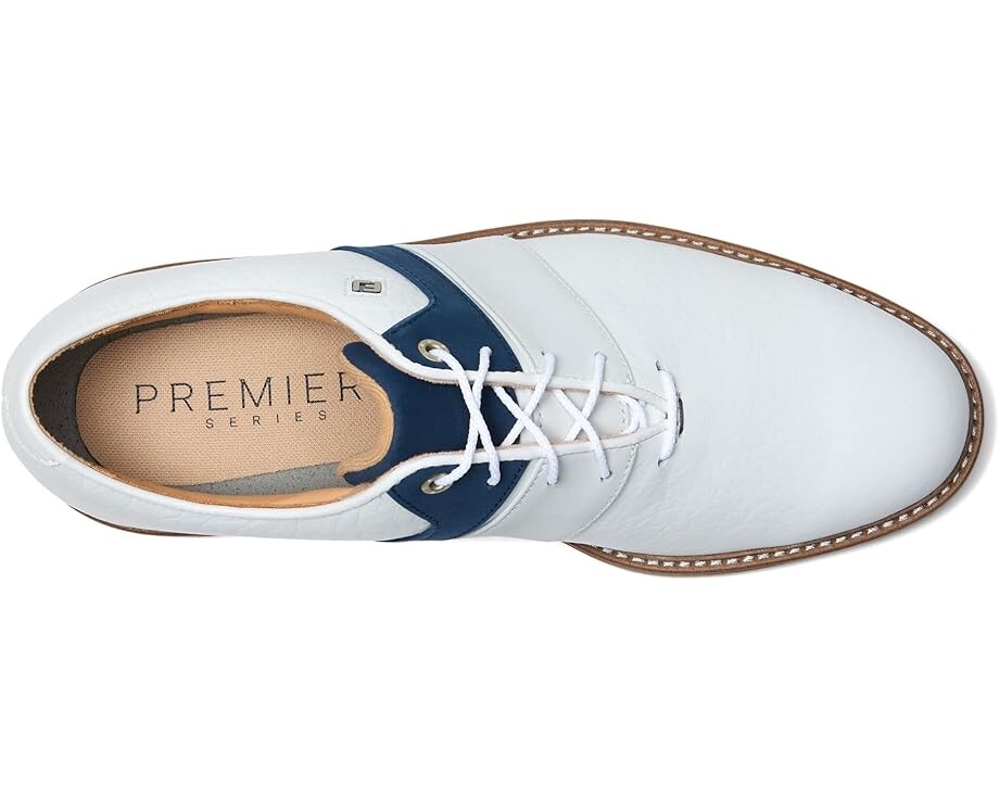 Кроссовки FootJoy Premiere Series Bison Golf Shoes, цвет White/Navy/White — фото 2