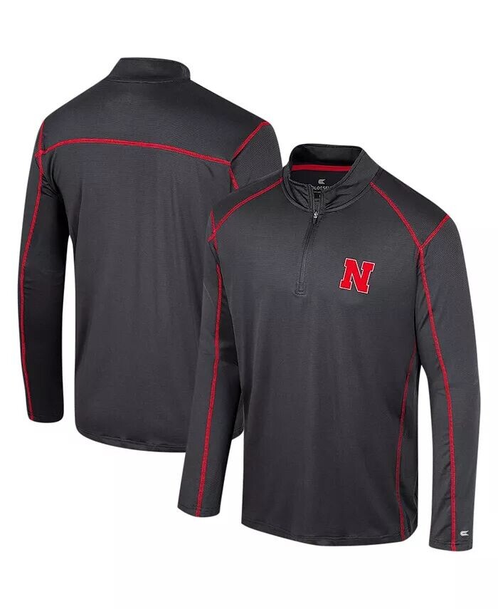 

Мужская черная ветровка с молнией четверти Nebraska Huskers Cameron Colosseum
