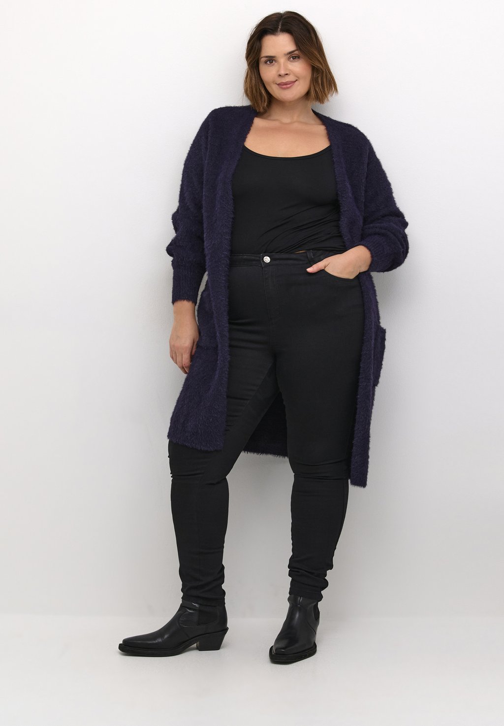 

Кардиган VILDA LONG Kaffe Curve, фиолетовый