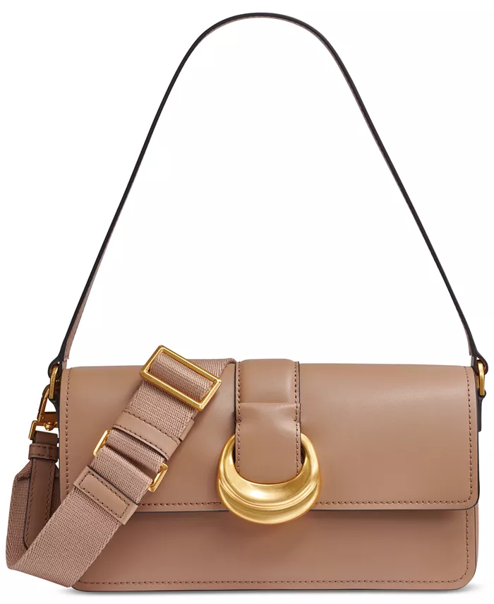 

Сумка Valley Stream Leather Buckle на плечо со съемным ремешком Donna Karan New York, коричневый/бежевый