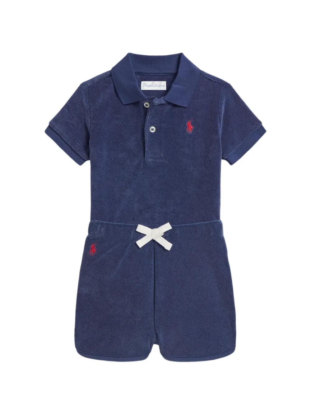 

Комплект из рубашки поло и шортов с вышивкой Polo Ralph Lauren Kids, синий