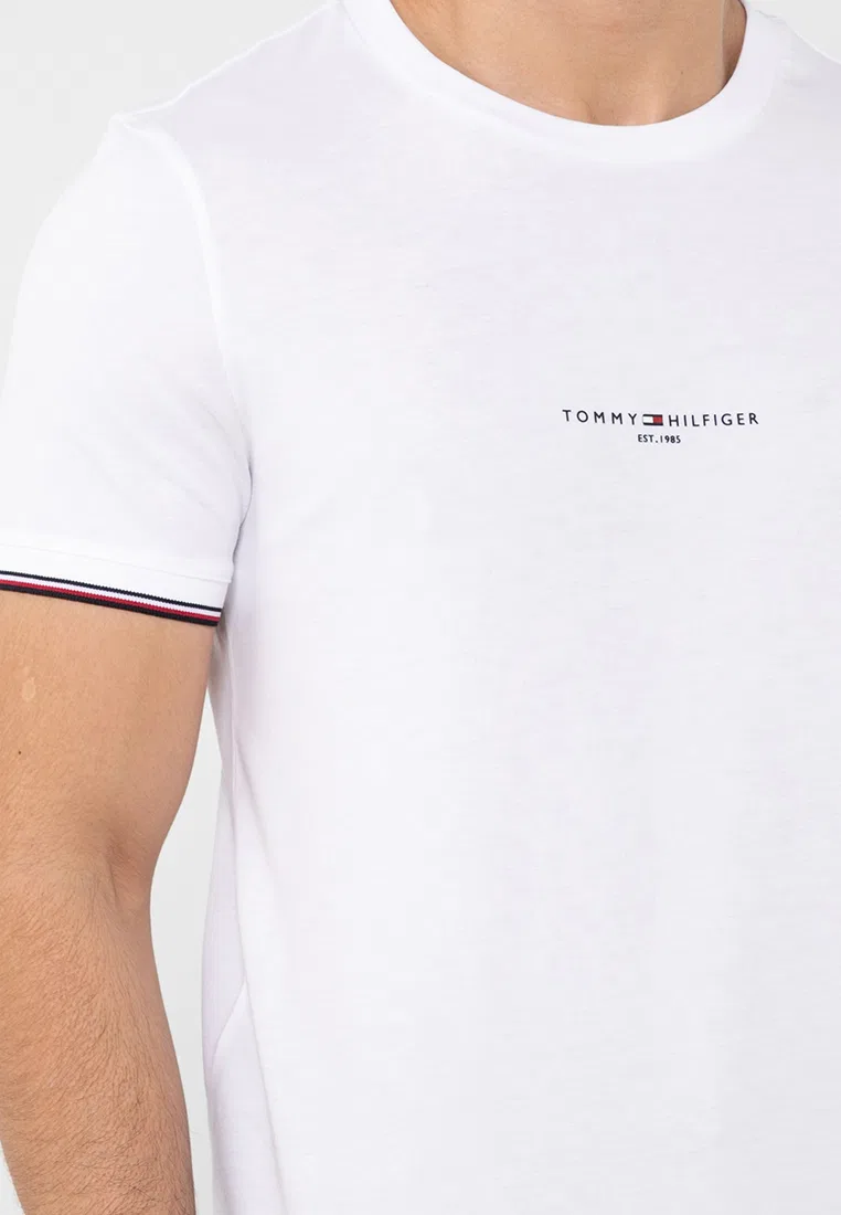 Футболка, слим фит, Tipped Tommy Hilfiger, белый — фото 3