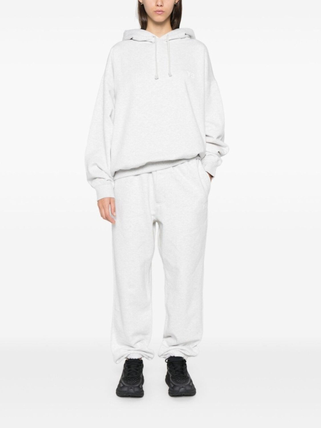 Y-3 спортивные брюки с эффектом меланжа, серый — фото 2