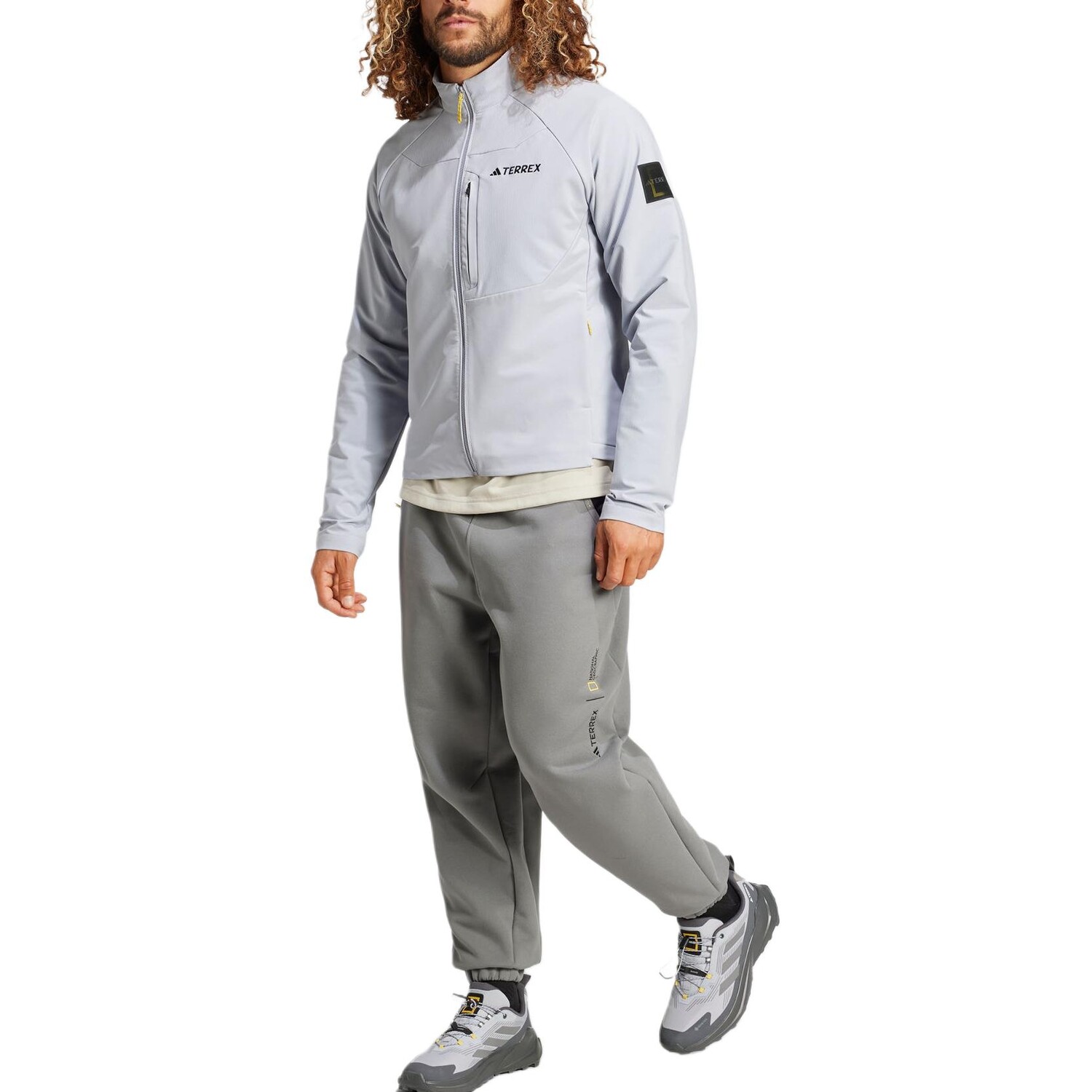 Куртка мужская светло-серебряный Adidas Terrex, цвет Light Silver — фото 3