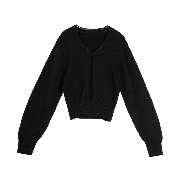 

ELLE Кардиган женский черный V-образный вырез умеренной длины