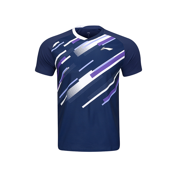 

LINING Футболка для бадминтона унисекс dark ship blue, Синий, LINING Футболка для бадминтона унисекс dark ship blue