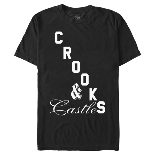 

Мужская футболка Crooks and Castle с графическим логотипом в смешанном шрифте Licensed Character, черный