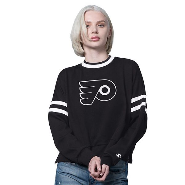 

Женский черный свитшот cropped philadelphia flyers rally fleece Starter