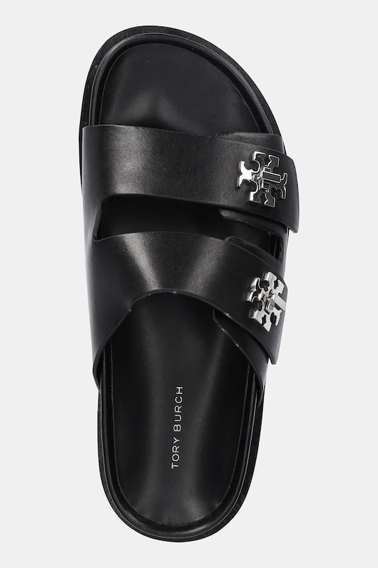 Кожаные шлепанцы T Lock Sport Slide Tory Burch, черный — фото 4