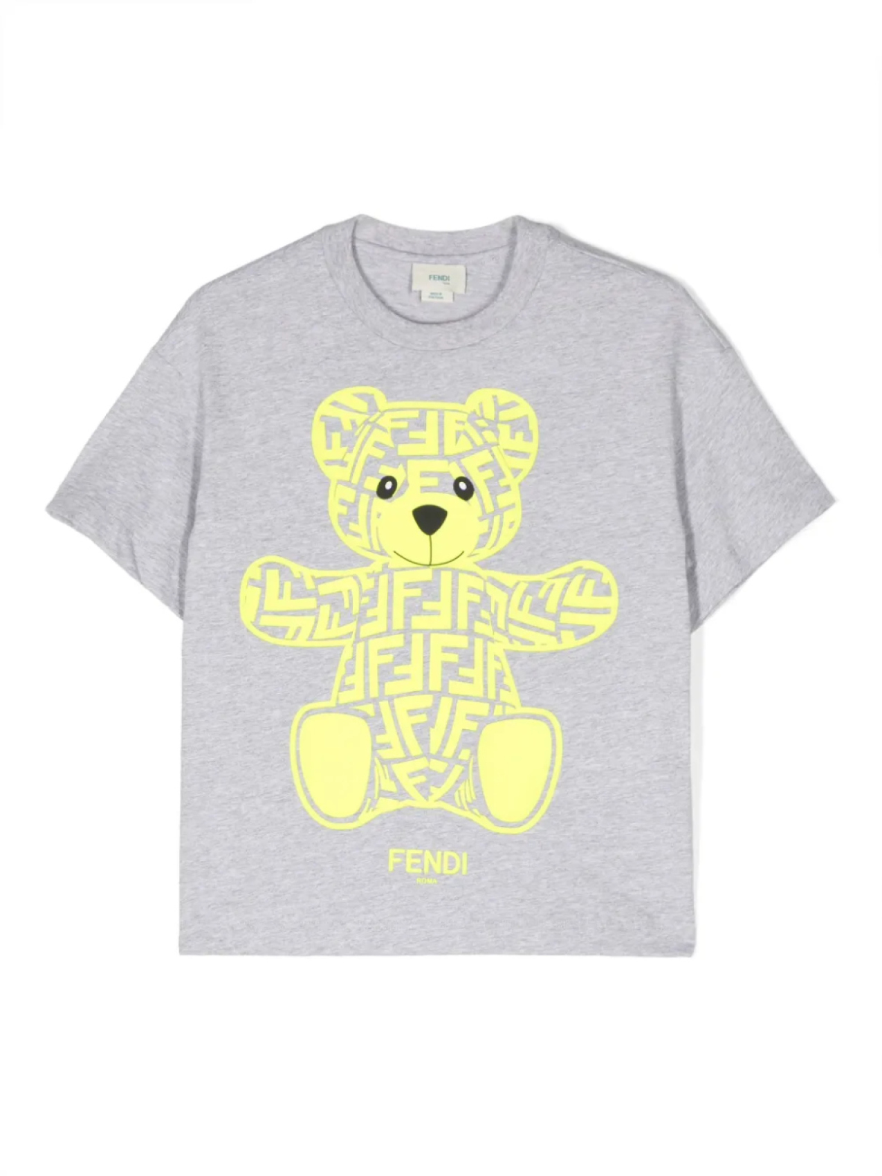 

Футболка с графичным принтом Fendi Kids, серый