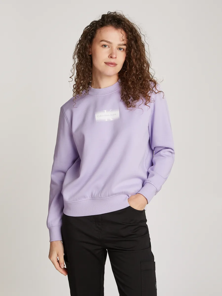 

Толстовка Calvin Klein Jeans "OUTLINED CK REGULAR CN" с принтом логотипа, цвет Pastel Lilac