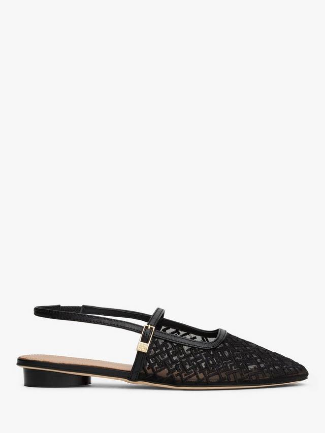 TH Monogram Slingback на каблуке-кitten из сетки Tommy Hilfiger, Black