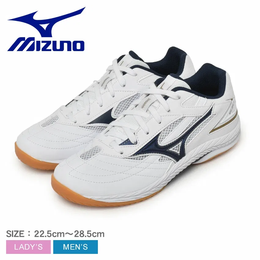 Унисекс кроссовки для настольного тенниса «Wave Drive 9» от Mizuno, White X Navy X Gold