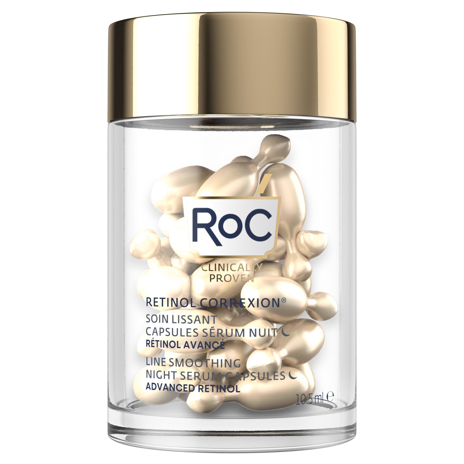 

Сыворотка для лица retinol correxion line smoothing night 30 capsules Roc, количество 1 шт.