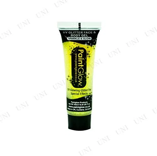 Крем для лица SPF UNI ENTERPRISE Гель для лица и тела с блестками UV GLITTER желтый — фото 2