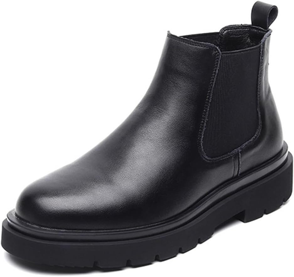 

Мужские зимние кожаные ботинки Челси, легкие повседневные ботинки до щиколотки, модные мужские ботинки, высокие удобные мужские кожаные ботинки с противоскользящей подошвой Generic, черный
