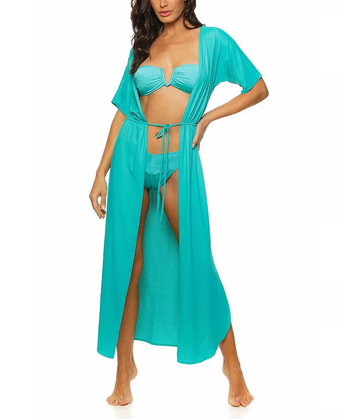 

Женский длинный кимоно-кардиган с запахом Guria Beachwear, синий