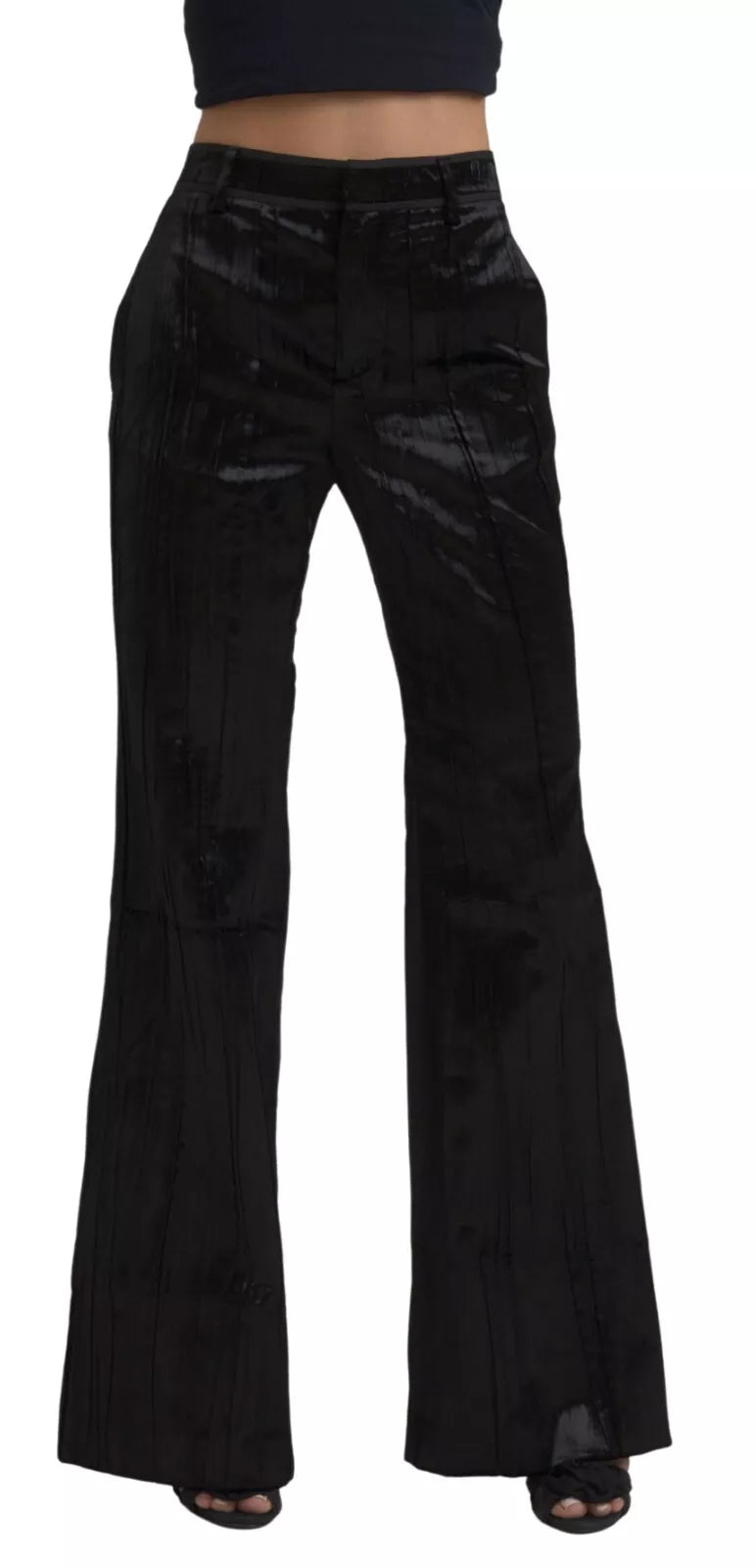 

Женские брюки Dsqua² Viscose Super Flare High Waist DSquared, черный