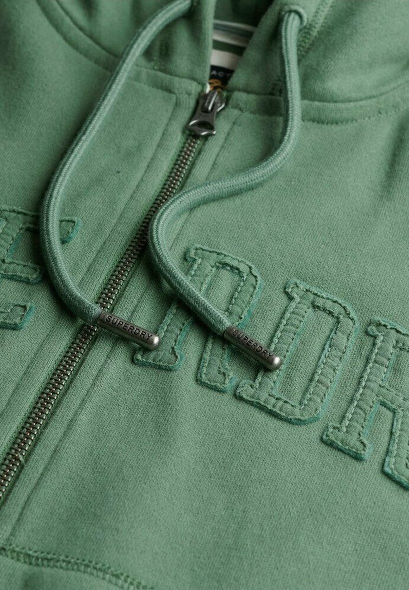 Толстовка на молнии ATHLETIC ESSENTIALS TONAL CROPPED Superdry, зеленый — фото 4