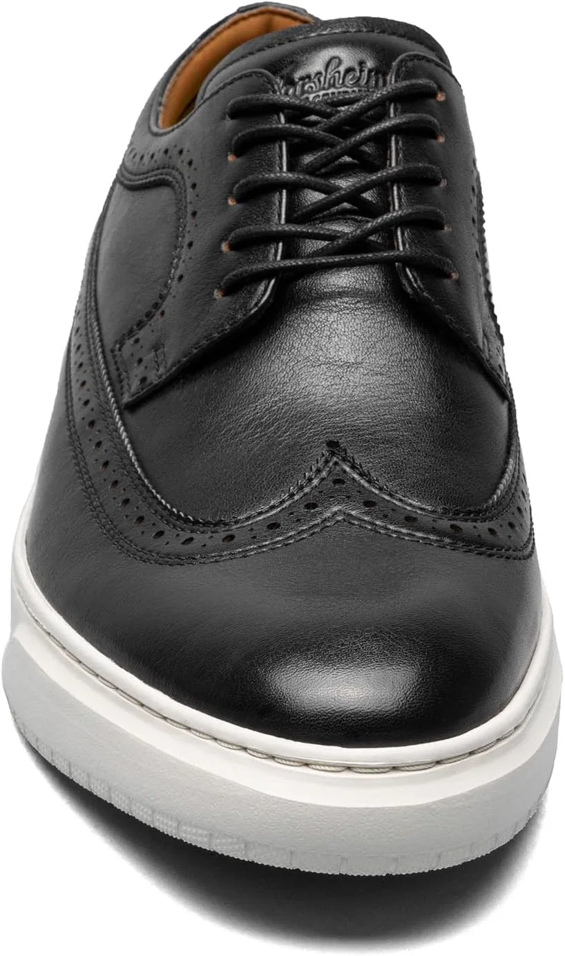 Мужские кроссовки Florsheim Premier Wingtip Lace Up Oxford Trainers, 2-Black Smooth White Sole — фото 3