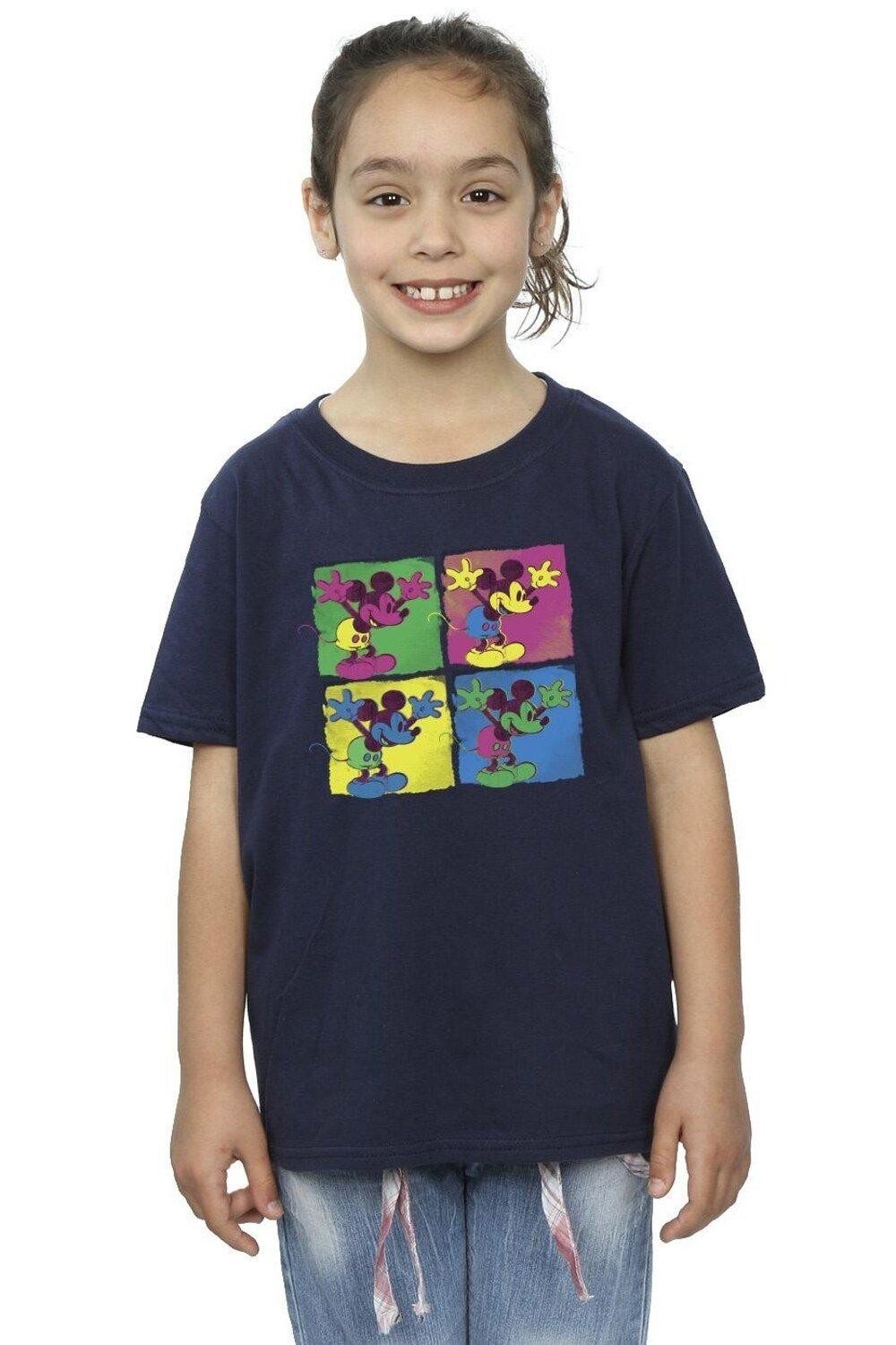 

Хлопковая футболка с Микки Маусом в стиле поп-арт Disney, темно-синий